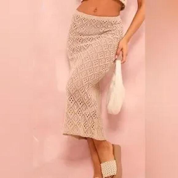 Dresses & Skirts - Prettylittlething Textured Rib Low Rise Midaxi Skirt